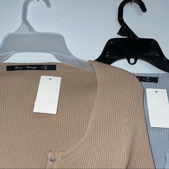 Blue & Tan Button Front Long Sleeve Bundle - Picture 4 of 6